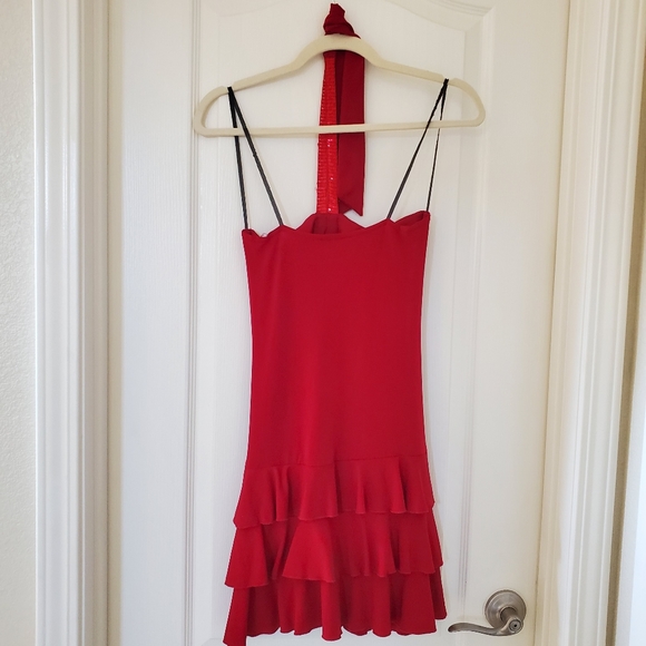 City Triangles - Red Sequins Halter Dress - Picture 3 of 6